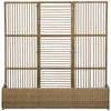 Raised Garden Bed with Lattice Trellis, Rattan Outdoor Planter with Storage for Garden, Patio, Balcony, Sand Brown