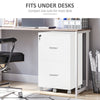 2 Drawer File Cabinet with Lock, Small Rolling Filing Cabinet for A4, Letter-Size Documents, Printer Stand for Home Office, 17
