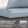Seat Cushion Back Pillows Replacement Set of 2, Patio Chair Cushions Set for Indoor Outdoor, Light Blue