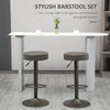 Modern Adjustable Bar Stools Set of 2, Swivel Barstool with Footrest, PU Leather Round Top for Kitchen, Dark Grey