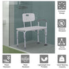 6-Level Adjustable Bath and Shower Transfer Bench Aluminum Chair with Non-Slip Feet, Armrest & Backrest White