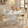 Solid Wood Kitchen Table, Farmhouse Drop Leaf Tables for Small Spaces, Folding Dining Table, for Up to 4 People, White