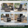 Outdoor Rattan Wicker Lounge Chair with Footrest & Soft Cushion for Patio, Garden, Backyard, Grey