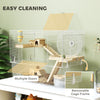 Hamster Cage with Deep Bottom, Wooden Ramp, Hut, Bathroom and Exercise Wheel for Hamster and Gerbil, White
