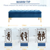 End of Bed Bench, Upholstered Bench, Entryway Shoe Bench with Button Tufted for Living Room, Bedroom, Blue