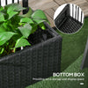 Raised Garden Bed with Lattice Trellis, Rattan Outdoor Planter with Storage for Garden, Patio, Balcony, Black