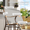 Garden Double Gliding Chair, Patio Glider Armchair for Outdoor, Backyard Mesh Seat and Backrest, Steel Frame, Light Grey
