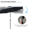 10' x 8' Round Market Umbrella, Patio Umbrella, Outdoor Parasol with Crank Handle, Tilt for Garden, Bench, Lawn, Black