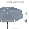 8.5 ft Outdoor Market Table Umbrella, Round Patio Umbrella with Tilt and Crank for Garden, Backyard, Deck, Dark Grey
