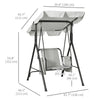 1-Seat Outdoor Porch Swing Patio Swing with Adjustable Canopy, Removable Seat and Back Cushion for Garden, Poolside