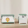 Qaba Toy Chest, Kids Storage Chest with Lid, Safety Hinges and Groove Handles for Boys, Girls, Green