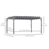 12.8' x 9.7' Outdoor Pergola with Retractable Roof, Aluminium Louvered Pergola Canopy Gazebo for Lawn Garden Patio, Grey