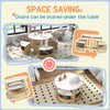 Qaba 5 Piece Kids Table and Chair Set with Storage for Kids Room, White