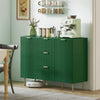 Modern Kitchen Storage Cabinet, Sideboard Buffet Cabinet w/ 3 Drawers and Adjustable Shelves for Kitchen Hallway, Dark Green