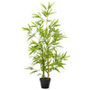Artificial Bamboo Tree, 4ft Fake Tree with Realistic Leaf and Natural Trunk, Decorative Plant in Nursery