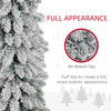 5ft Snow-Flocked Artificial Christmas Tree, Slim Pencil Xmas Tree with 301 Realistic Branches, Metal Base, Pink