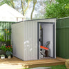5x7 Garden Shed, Lean-to Metal Storage with Foundation, Sliding Door & 2 Vents for Garden Tools