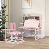 Qaba Kids Desk and Chair Set with Tilt Desktop, Adjustable Height, Drawer and Shelves for Boys Girls Ages 3-12