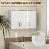 Modern Medicine Cabinet Wall Mounted, Bathroom Wall Cabinet with 3 Doors and Adjustable Shelves, White