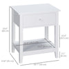 Modern Style Nightstand, Small End Table with Drawer and Storage Shelf for Bedroom, Living Room, White