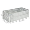 Galvanized Raised Garden Bed, Steel Outdoor Planters with Reinforced Rods, 71'' x 35'' x 23'', Silver