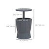 11 Gallon Patio Cooler Side Table, Outdoor Cooler Bar Table with Height Adjustable Top, Drainage Plug, Grey