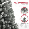 7.5ft Prelit Pencil Artificial Christmas Tree, Flocked Xmas Tree with Remote, Dual Colour LEDs, 519 Tips, Metal Stand