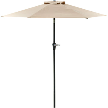 Patio Sun Umbrella, Outdoor Parasol with 6 Ribs, Khaki