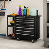 7-Drawer Rolling Tool Chest with Detachable Side Shelf, Lockable Tool Cabinet Box Organizer with Wheels, Black