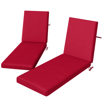2-Piece Back and Seat Cushion Pillows Replacement, Patio Chair Cushions Set with Ties for Indoor Outdoor, Wine Red