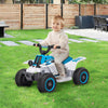 Qaba 6V Kids ATV Quad, 4 Wheeler Battery Powered Electric Ride on Car w/ Lights, Forward Backward, White