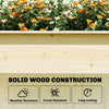 Wooden Raised Garden Bed with 3 Trellises, Outdoor Raised Planter with Drainage Holes