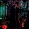 6FT Life Size Halloween Animatronics, Animated Grim Reaper Groom with Sound Motion Activated & Light Up Eyes