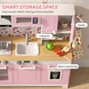 Qaba Play Kitchen, Kids Kitchen Playset with Coffee Maker, Ice Maker, Clicking Knobs, Storage, Accessories for 3-8 Years