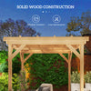 6.6' x 6.6' Wood Pergola, Outdoor Gazebo Grape Trellis with Stable Structure for Climbing Plant Support, Dark Brown
