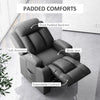 Electric Power Lift Chair, PU Leather Recliner Sofa with Footrest, Remote Control and Cup Holders, Grey