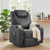Power Lift Recliner Chair for Elderly, PU Leather Lift Chair with Thick and High Back, Footrest, Remote, Side Pockets, Cup Holders, Reclining Sofa for Living Room