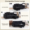 Sectional Sofa, L Shaped Couch with Changeable Chaise, Wooden Legs, Black