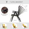 Rattan Reclining Folding Chair Set of 2, Outdoor Wicker Portable Recliner with 7 Adjustable Backrest Position for Garden, Balcony, Patio, Brown