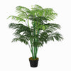 4FT Artificial Palm Tree, Fake Tropical Tree with Lifelike Leaves, Faux Plant in Pot for Indoor Decoration, Green