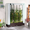 Raised Garden Bed Kit with Trellis, Plastic Raised Flower Bed with PE Cover and Zipper Door, 47 x 16 x 50 inch