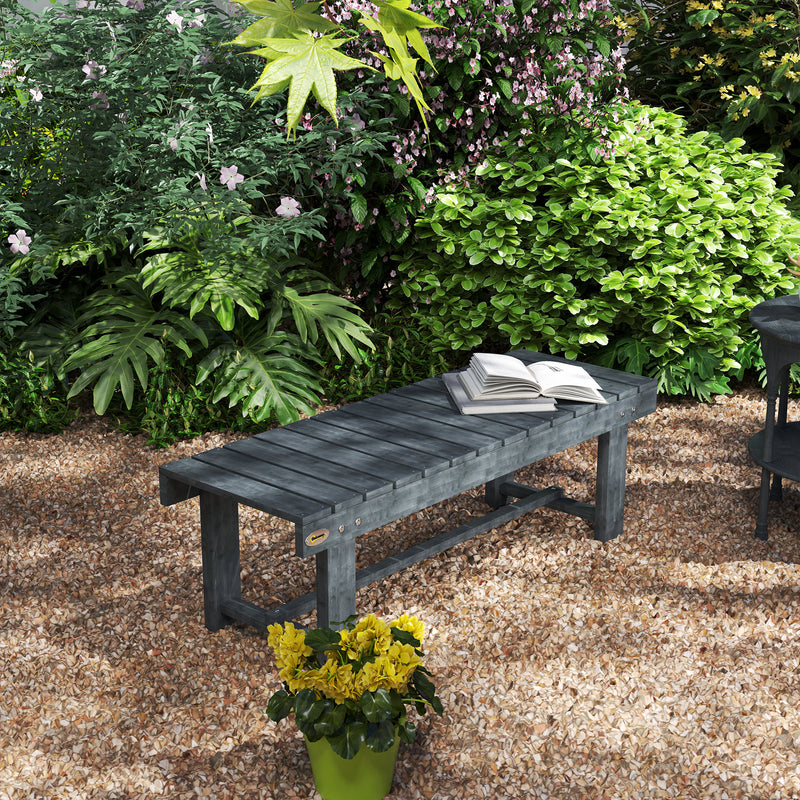 Outdoor Garden Bench, Backless Patio Fir Wood Stool, Armless Loveseat, 43.25