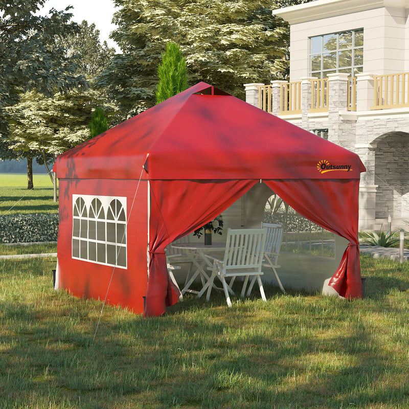 10' x 10' Pop Up Canopy Tent, Instant Sun Shelter, Tents for Parties, with Wheeled Carry Bag, for Outdoor, Garden, Patio