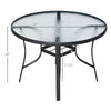 42 inch Patio Dining Table with Umbrella Hole Round Outdoor Bistro Table for Garden Lawn Backyard, Steel