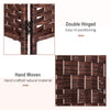 6ft Folding Room Divider, 6 Panel Wall Partition with Wooden Frame for Bedroom, Home Office, Brown