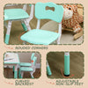 Qaba Kids Table and Chair Set with 4 Chairs, Adjustable Height, Easy to Clean, for 1.5 - 8 Years Old, Green