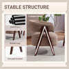 Sherpa Fleece Accent Chair, Upholstered Armchair with Solid Wood Legs and Steel Frame for Living Room, Light Brown