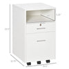 2 Drawer Filing Cabinet with Lock, Vertical File Cabinet with Wheels, Mobile Office Cabinet for A4, Letter Size, White
