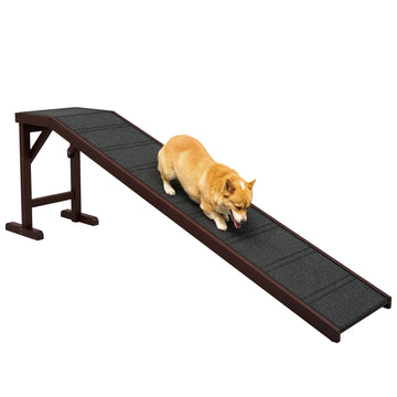 Pet Ramp Bed Steps for Dogs Cats Non-slip Carpet Top Platform Pine Wood 74