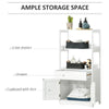 Bathroom Floor Cabinet, Free Standing Kitchen Cabinet with Shelves, Drawer and Doors, for Living Room, White